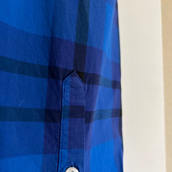 Lane Bryant Blue & Black Plaid Button Down - Picture 3 of 5